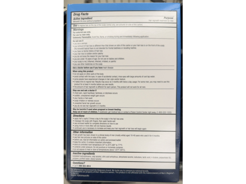 Walgreens Hair Regrowth Treatment Men, 2.11 oz/60 g, 3 Count