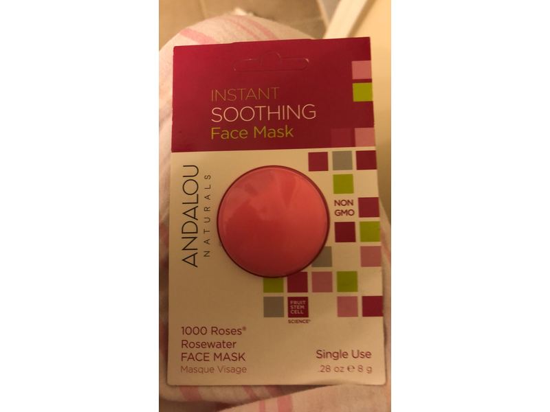 Andalou Naturals Instant Soothing Face Mask, Rosewater, 0.28 oz/8 g