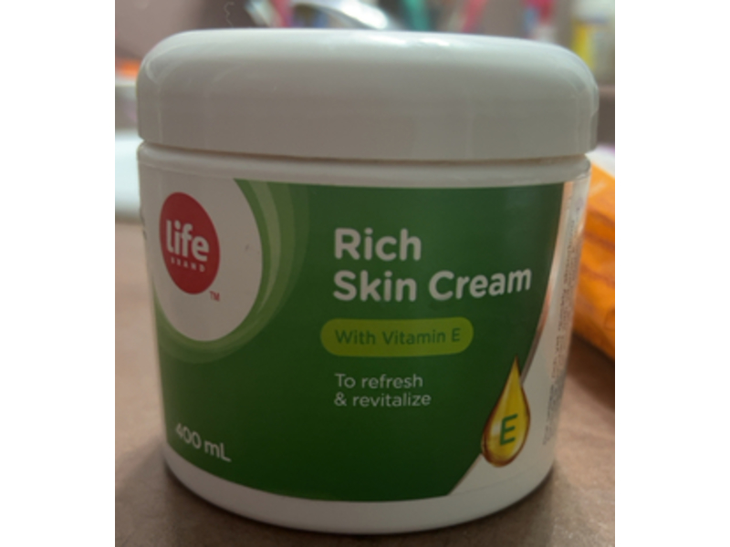 Life Brand Rich Skin Cream, Vitamin E, 400 mL