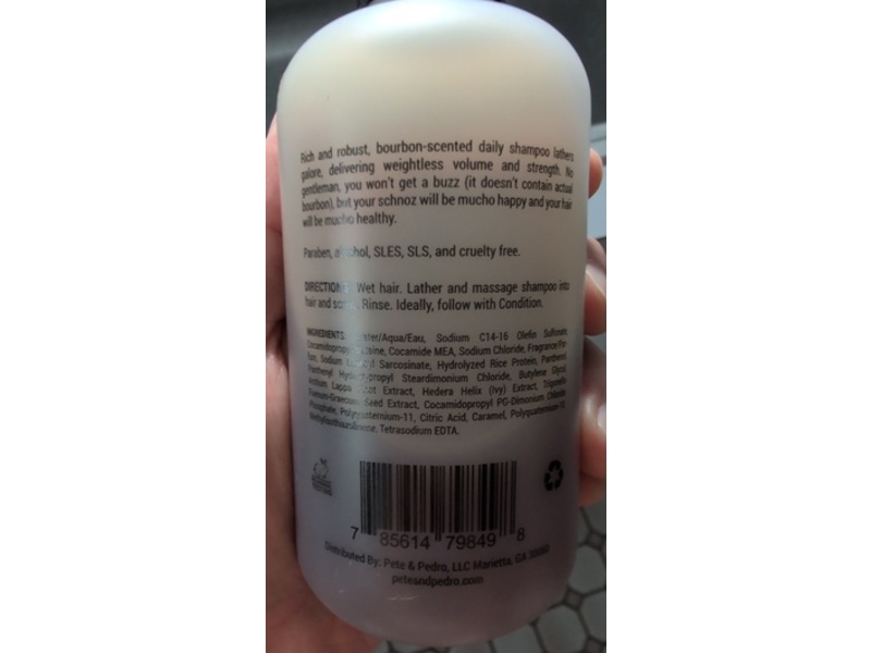 Pete & Pedro Bourbon Rich-Lathering Daily Shampoo, Bold, 8.5 fl oz/250 mL