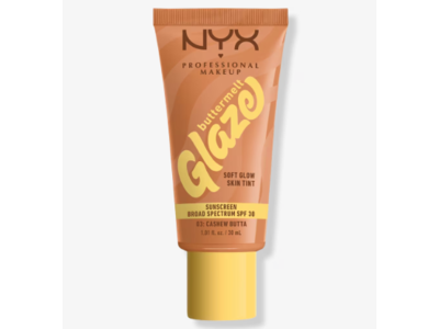 NYX Professional Makeup Buttermelt Glaze Soft Glow Skin Tint, SPF 30, 03 Cashew Butta, 1.01 fl oz/30 mL
