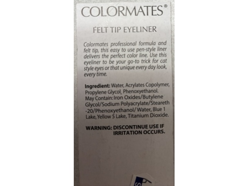 Colormates Felt Tip Eyeliner, Black, 0.06 fl oz/1.8 g