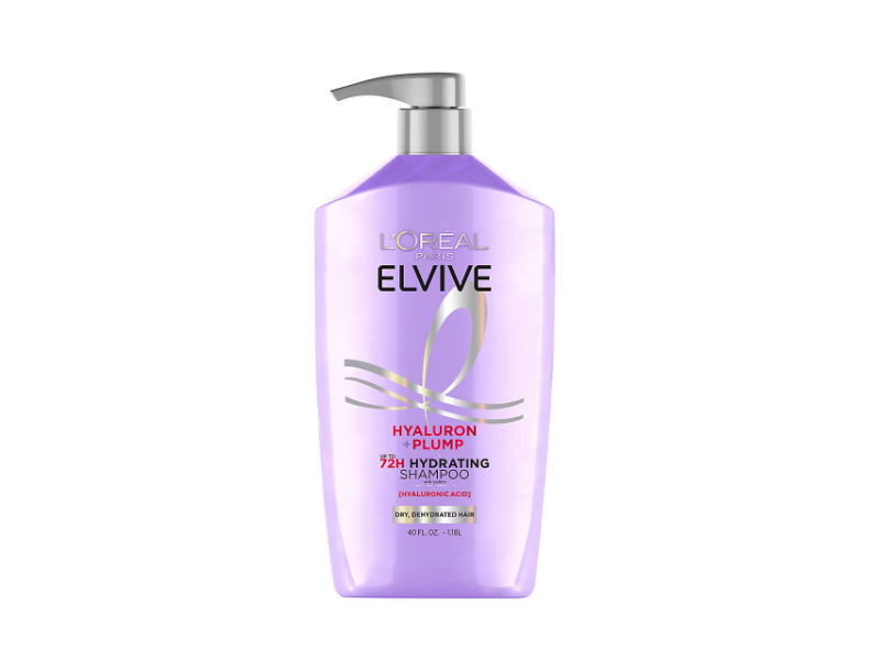 L'Oreal Paris Elvive Hyaluron + Plump Hydrating Shampoo, Hyaluronic Acid, 40 fl oz/1.18 L