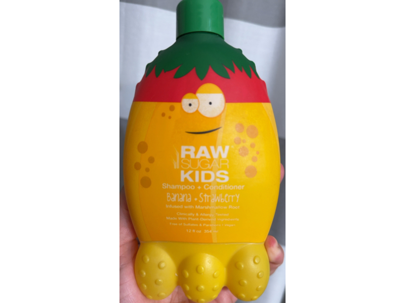 Raw Sugar Kids Shampoo & Conditioner, Banana + Strawberry, 12 fl oz/364 mL