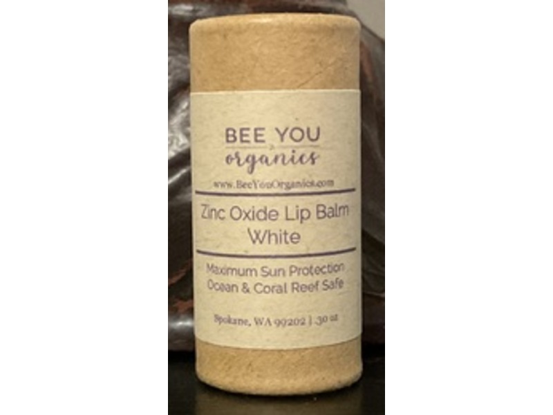 Bee You Organics Zinc Oxide Lip Balm, White, 0.30 oz