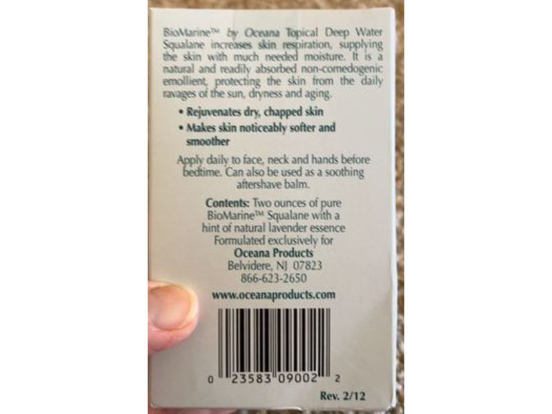 Oceana Biomarine Topical Deep Water Squalane, Lavender, 2 fl oz