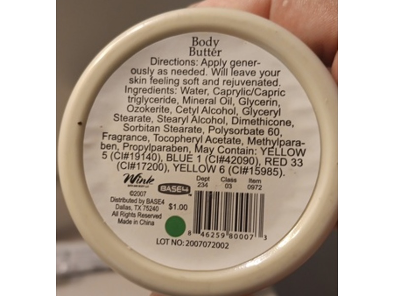 Wink Bath & Body Warm Vanilla Body Butter, 5.07 fl oz/150 mL