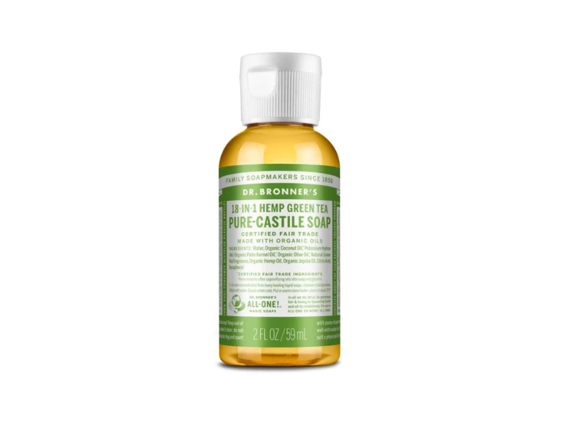 Dr Bronner’s 18-In-1 Hemp Green Tea Pure-Castile Soap, 2 fl oz/59 mL