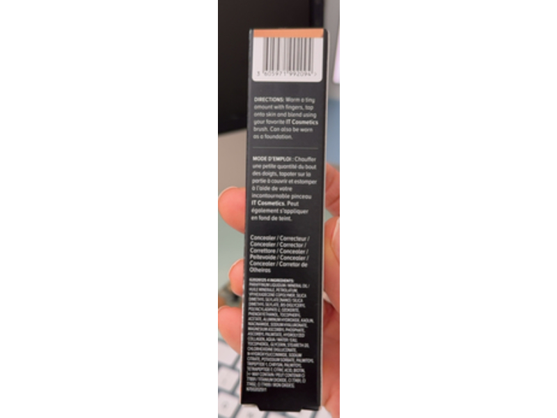 It Cosmetics Bye Bye Under Eye Full Coverage Concealer, 23.5 Medium Amber, 0.40 fl oz/12 mL