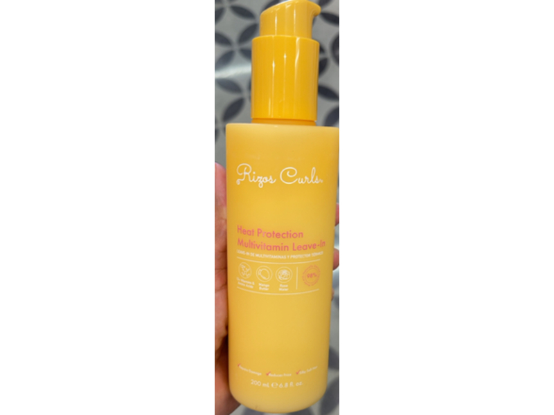 Rizos Curls Heat Protection Multivitamin Leave-In Conditioner, 6.8 fl oz/200 mL