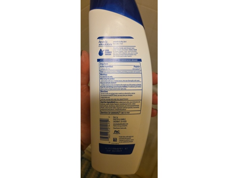 Head & Shoulders 2 In 1 Smooth & Silky Shampoo + Conditioner, 12.5 fl oz/370 mL