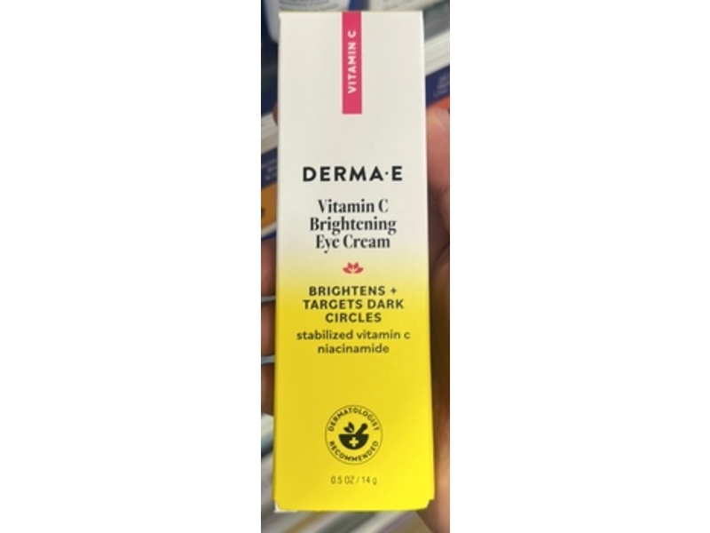 Derma E Vitamin C Brightening Eye Cream, Vitamin C, Niacinamide, 0.5 oz/14 g