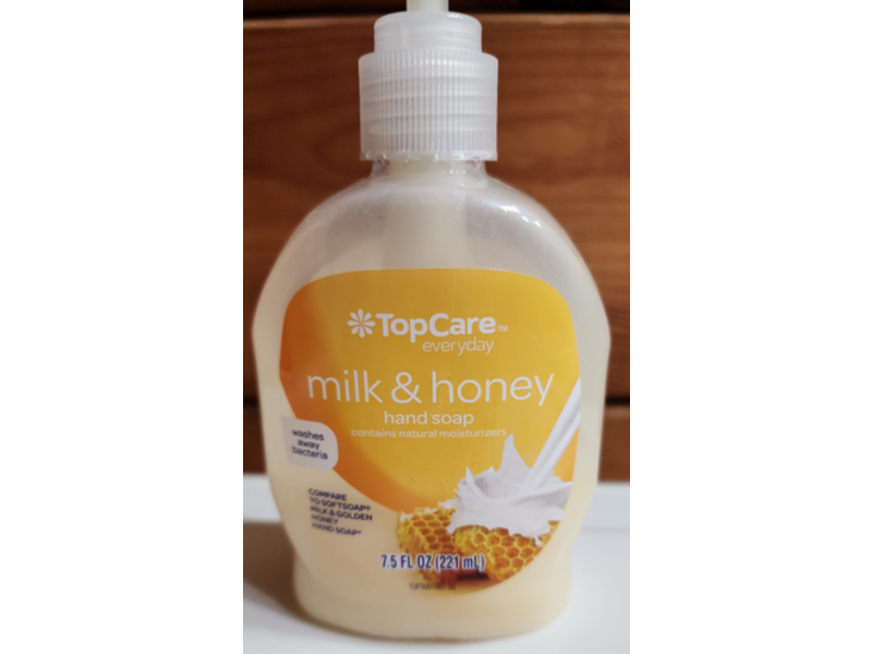 Top Care Hand Soap, Milk & Honey, 7.5 fl oz/221 mL