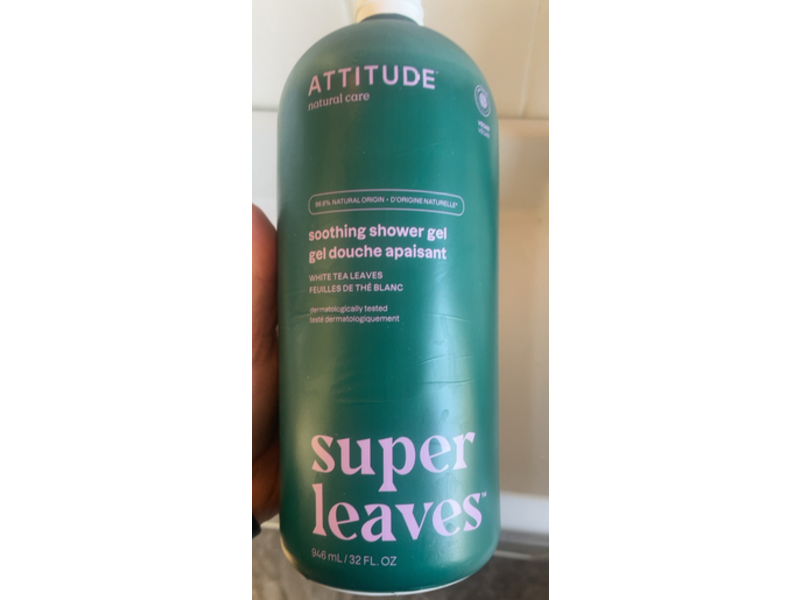 Attitude Super Leaves Soothing Shower Gel, White Tea Leaves, 32 fl oz/946 mL, Pack of 6