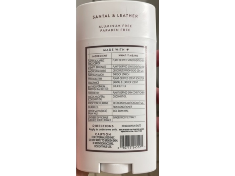 Native Aluminum Free Deodorant, Santal & Leather, 3.1 oz/88 g