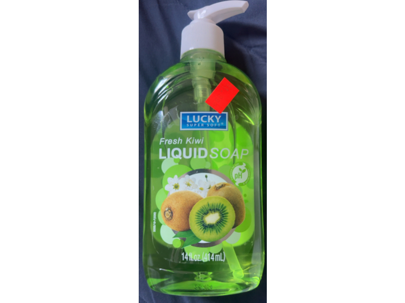 Lucky Super Soft Liquid Hand Soap, Fresh Kiwi, 14 fl oz/414 mL