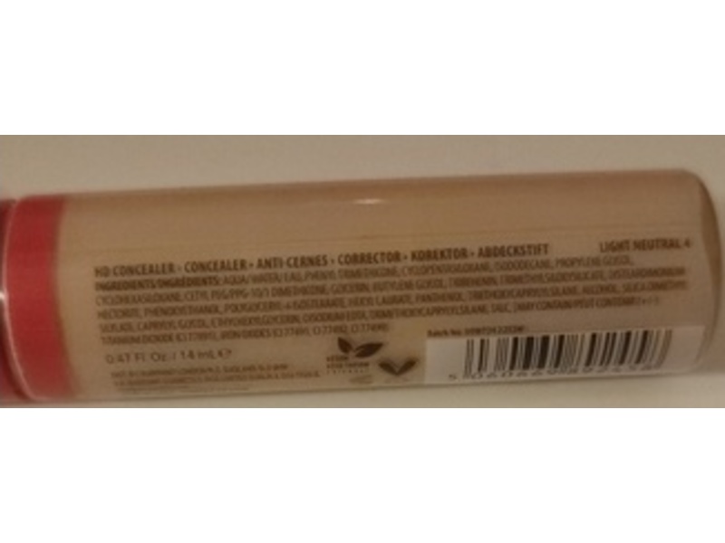 W7 HD Concealer, Light Neutral 4, 0.47 fl oz/14 mL