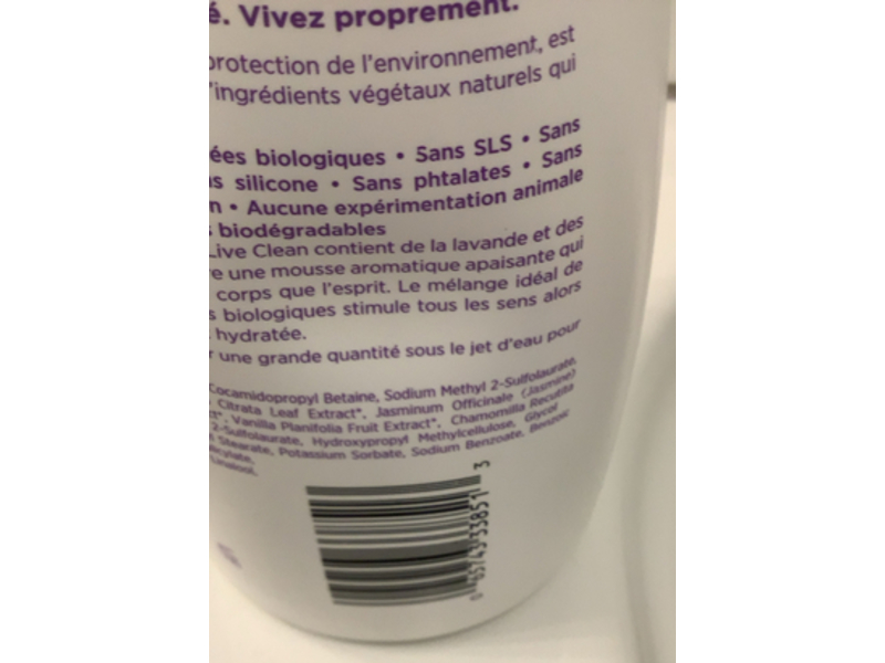 Live Clean Aromatherapy Foam Bath, Lavender Vanilla, 25 fl oz/750 mL