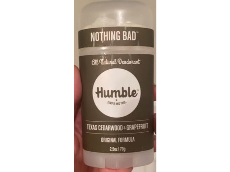 Humble All Natural Deodorant, Texas Cedarwood & Grapefruit, 2.5 oz/70 g