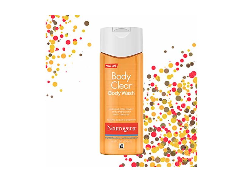 Neutrogena Body Clear Acne Body Wash with Glycerin & 2% Salicylic Acid 8.5 fl. oz, Pack of 3