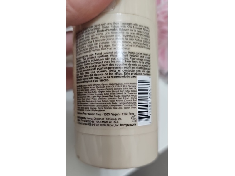 Hempz Beauty Smoothing Herbal Cleansing Stick, Koa & Sweet Almond, 2.7 fl oz/76 g