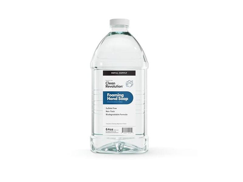 Clean Revolution Foaming Hand Soap Refill, Fragrance Free, 64 oz/1892 mL