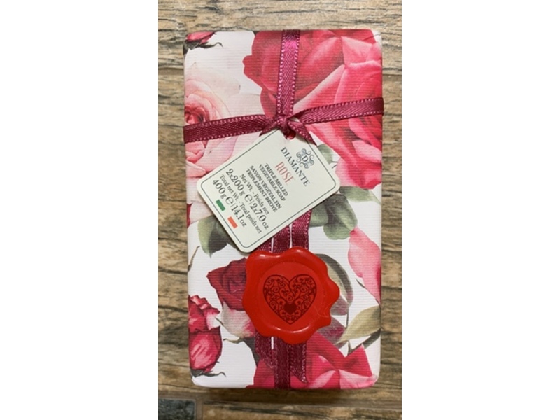 Diamante Triple Milled Soap, Rose, 7 oz/200 g