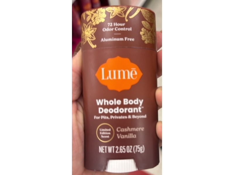 Lume Whole Body Deodorant, Cashmere Vanilla, 2.6 oz/75 g