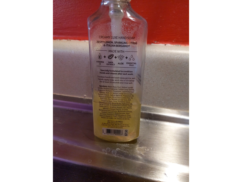 Bath & Body Works Creamy Luxe Hand Soap, KItchen Lemon, 8 fl oz/236 mL