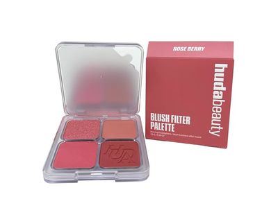 Huda Beauty Blush Filter Blurring Blushlighters Palette, Rose Berry, 0.26 oz/7.5 g