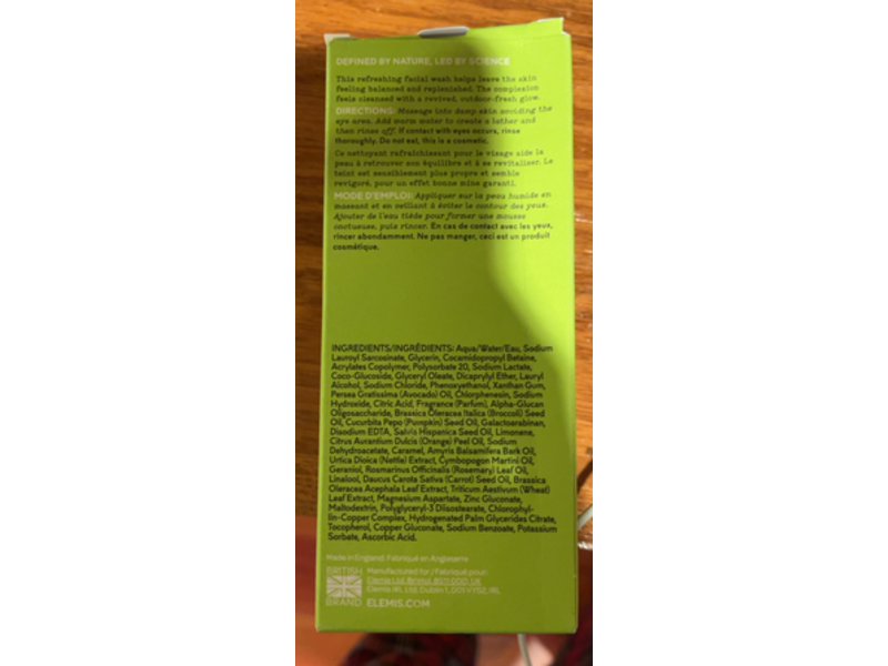 Elemis Superfood Refreshing Gel Cleanser Facial Wash, 6.7 fl oz/200 mL