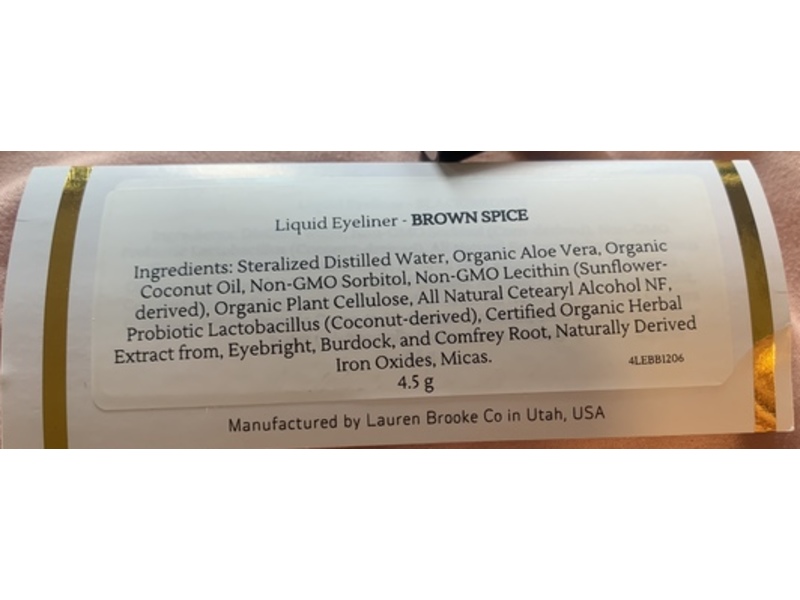 Lauren Brooke Liquid Eyeliner, Brown Spice, 4.5 g