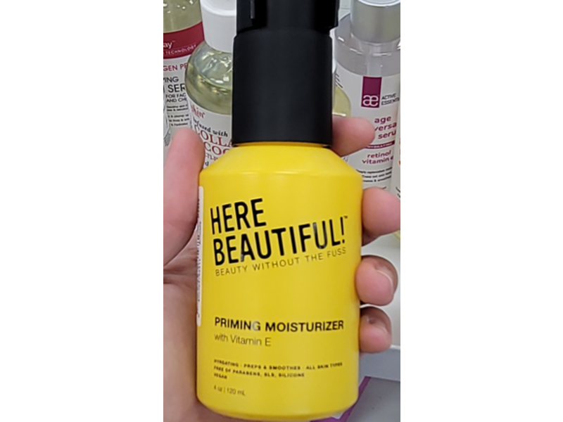 Here Beautiful Hydrating & Smoothing Priming Moisturizer, Vitamin E, 4 oz/120 mL