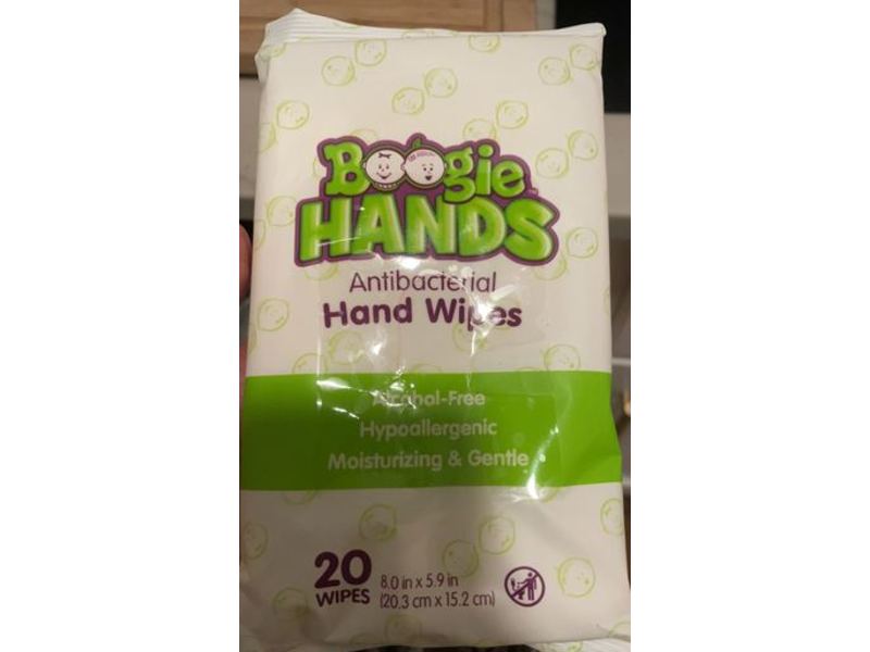 Boogie Antibacterial Hand Wipes, 20 Counts, Pack Of 6