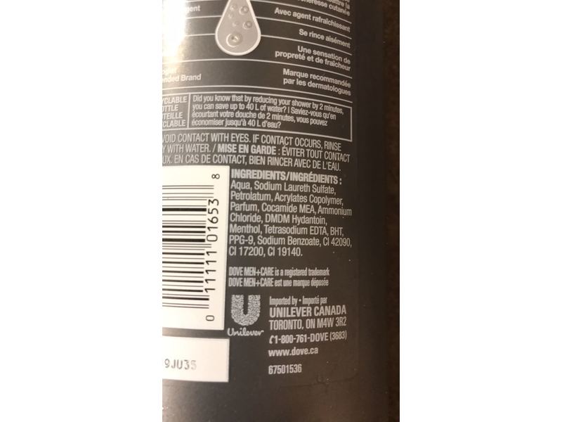 Dove Men + Care Body And Face Wash, Extra Fresh, 18 fl oz/532 mL.