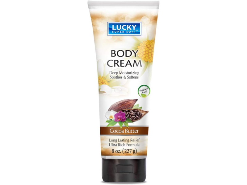 Lucky Super Soft Body Cream, Cocoa Butter, 8 oz/227 g