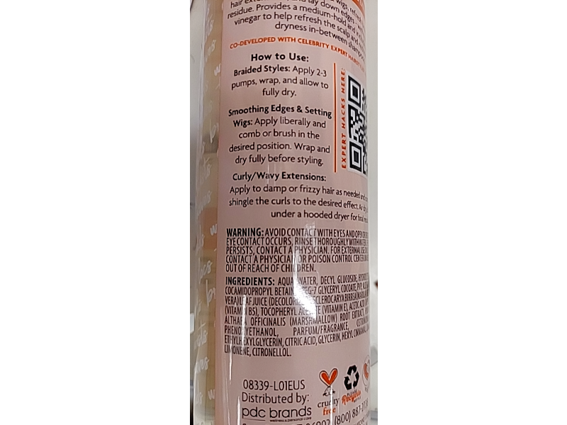 Cantu Protective Styles Set & Refresh Foam, Apple Cider Vinegar & Aloe, 8 fl oz/237 mL