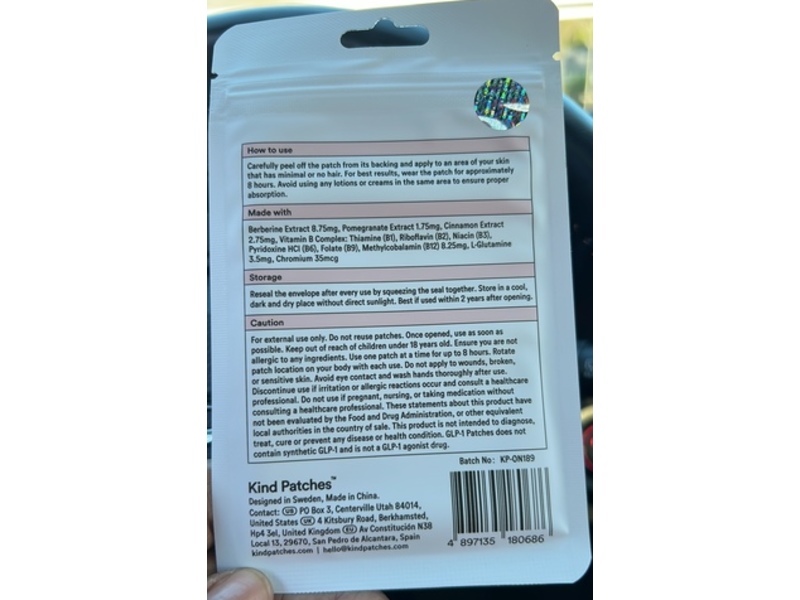 Kind Patches Berberine Patches, 30 Count