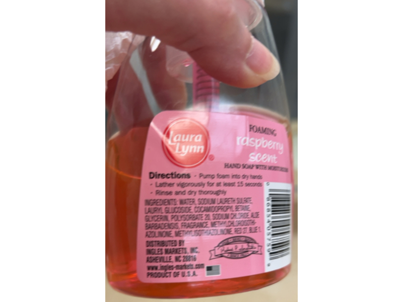 Laura Lymn Foaming Hand Soap, Raspberry Scent, 7.5 fl oz/222 mL