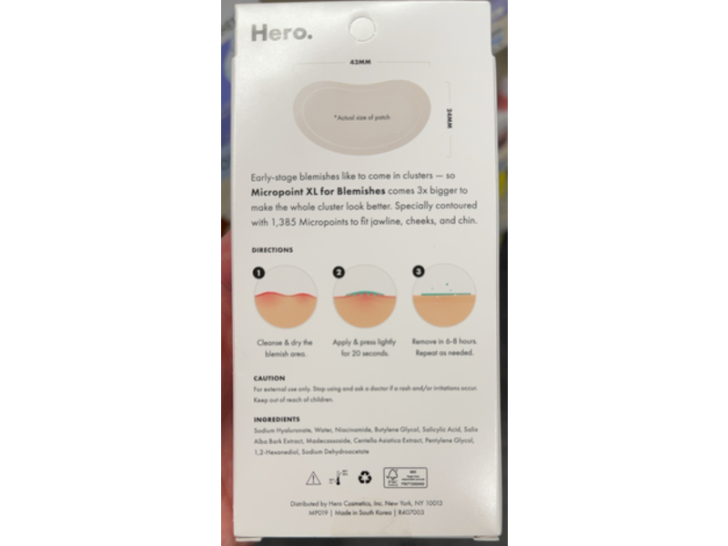 Hero Cosmetics Mighty Patch Micropoint Blemish Patches, XL, 8 Count