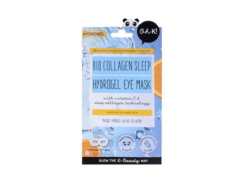 Oh K! Bio Collagen Sleep Hydrogel Eye Mask, Vitamin C & Collagen, 0.35 oz/10 g