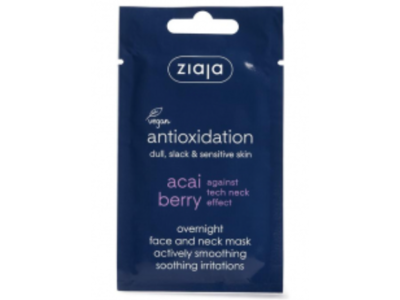 Ziaja Smoothing Overnight Face Mask, Acai Berries, 7 mL