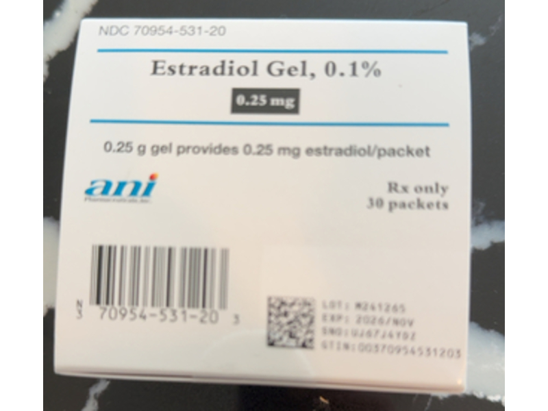 Estradiol Gel 0.1 %, 30 Count, Ani (Rx)