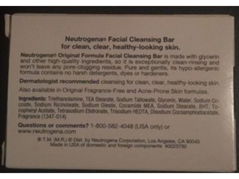 Neutrogena Transparent Facial Bar, 3.5 oz/99 g