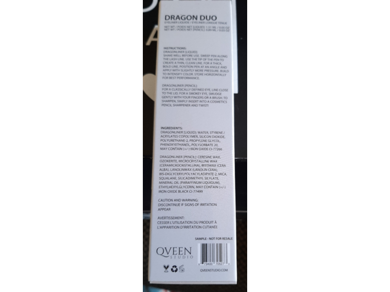 Qveen Studio Dragon Duo Liquid Eyeliner & Pencil, Black