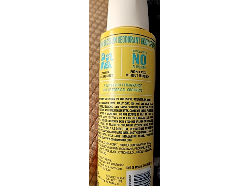 Suave Fresh Vibes Deodorant Body Spray, Awesome Blossom, 4 oz/113 g