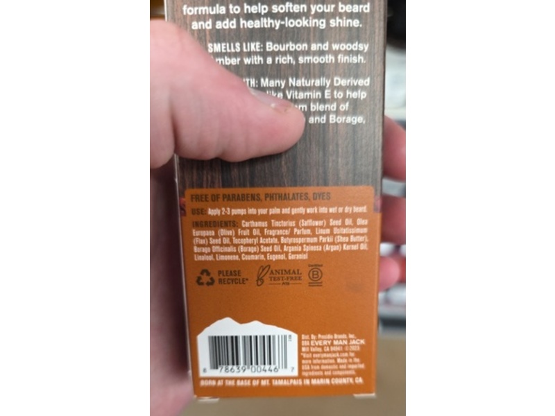 Every Man Jack Hydrate Bread Oil, Aged Bourbon, 1 fl oz/30 mL, 2 Pack