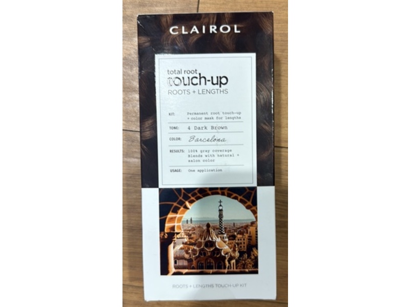 Clairol Total Root + Lengths Touch-Up, 4 Dark Brown-Barcelona, 1 Application
