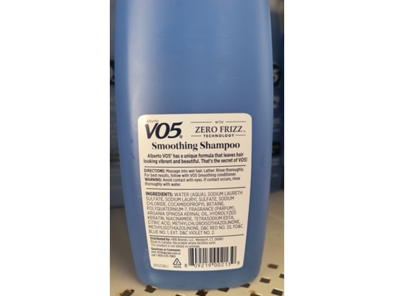 Alberto VO5 Smoothing Shampoo, Keratin + Argan Oil + niacinamide, 15 fl oz/443 mL