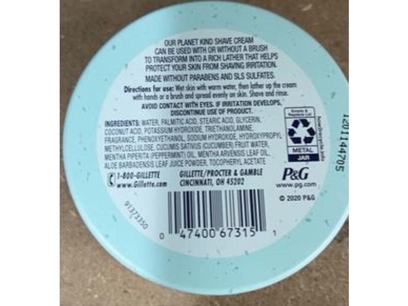 Gillette Planet Kind Gillette Protective Shave Cream, 5 fl oz/150 mL